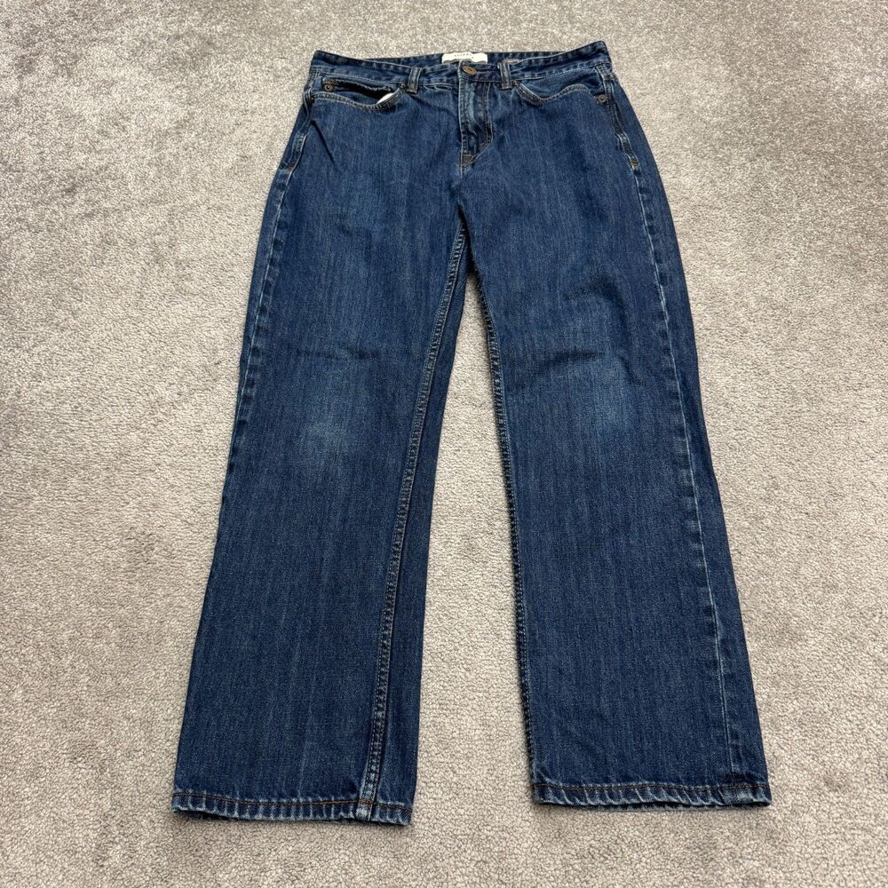 FatFace Straight Leg Denim Jeans Mens 32 Short Blue Raw Rinse Cotton Casual